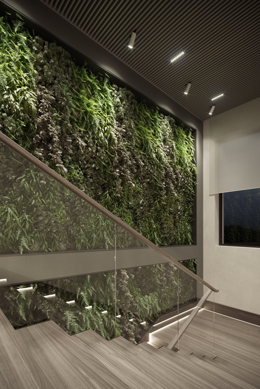 Copper Hall staircase living wall