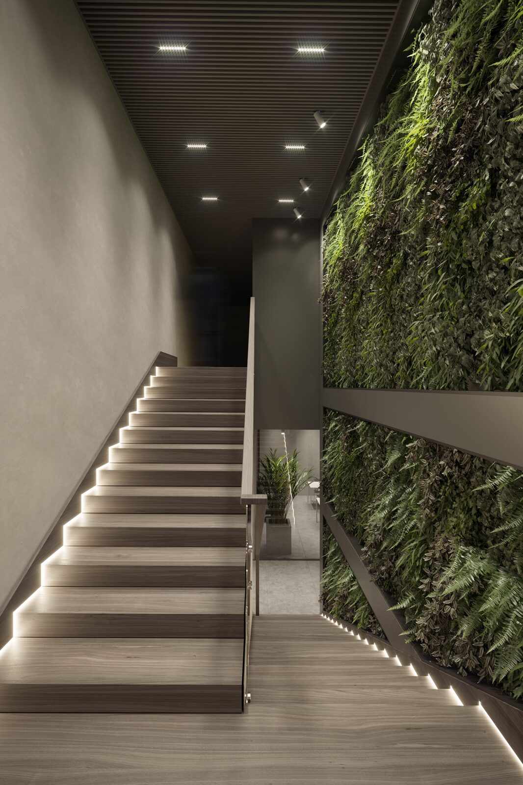 Copper Hall staircase vertical garden