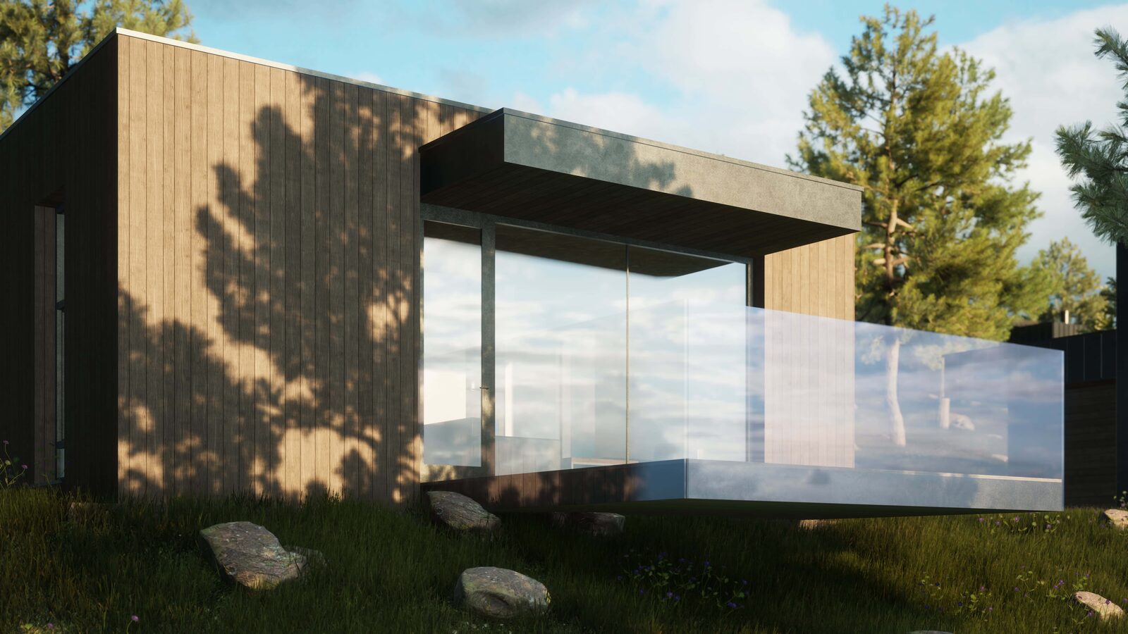 One-Bedroom Minimalism House in the Carpathians - light wood interior