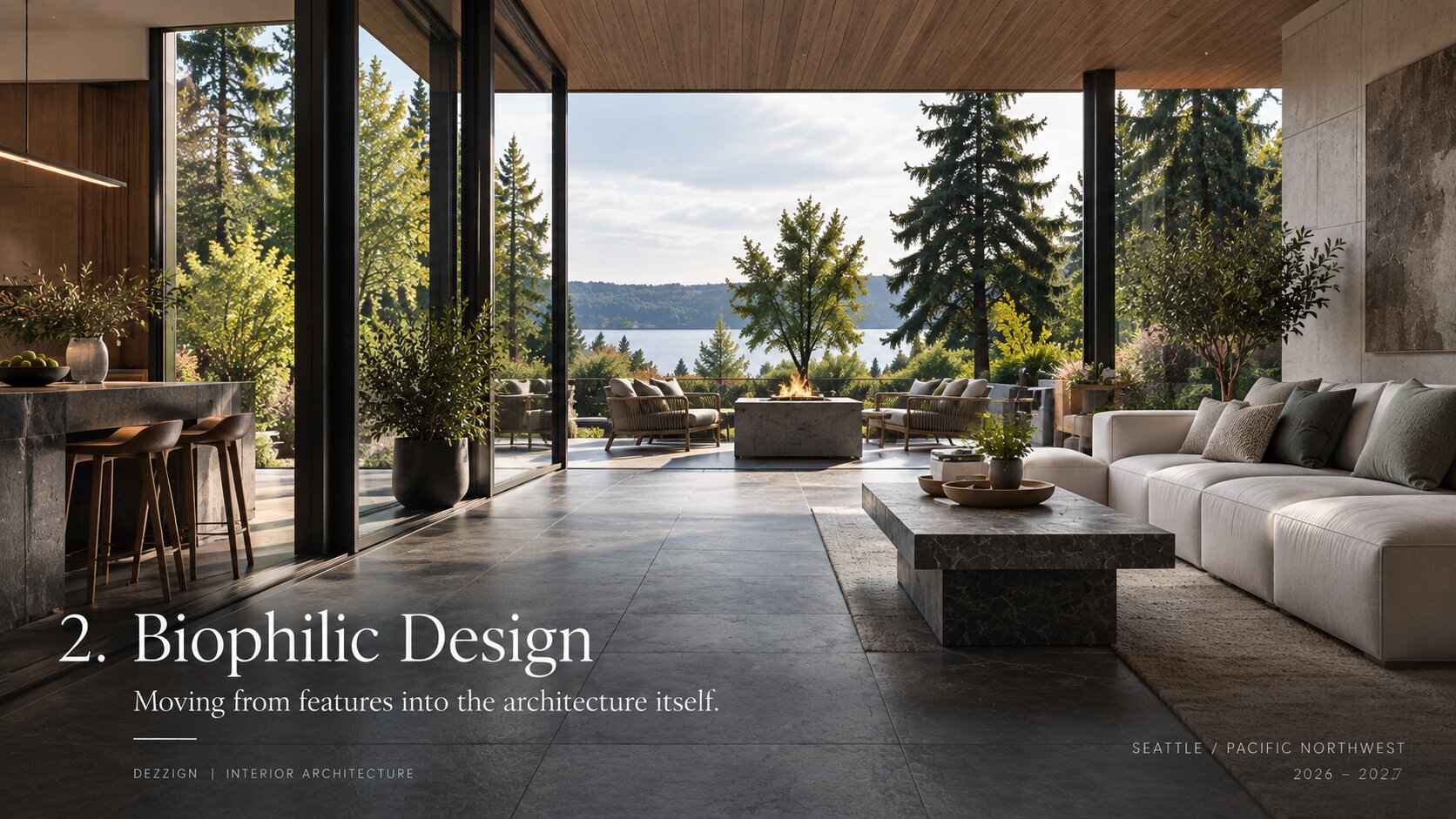 Biophilic design living wall