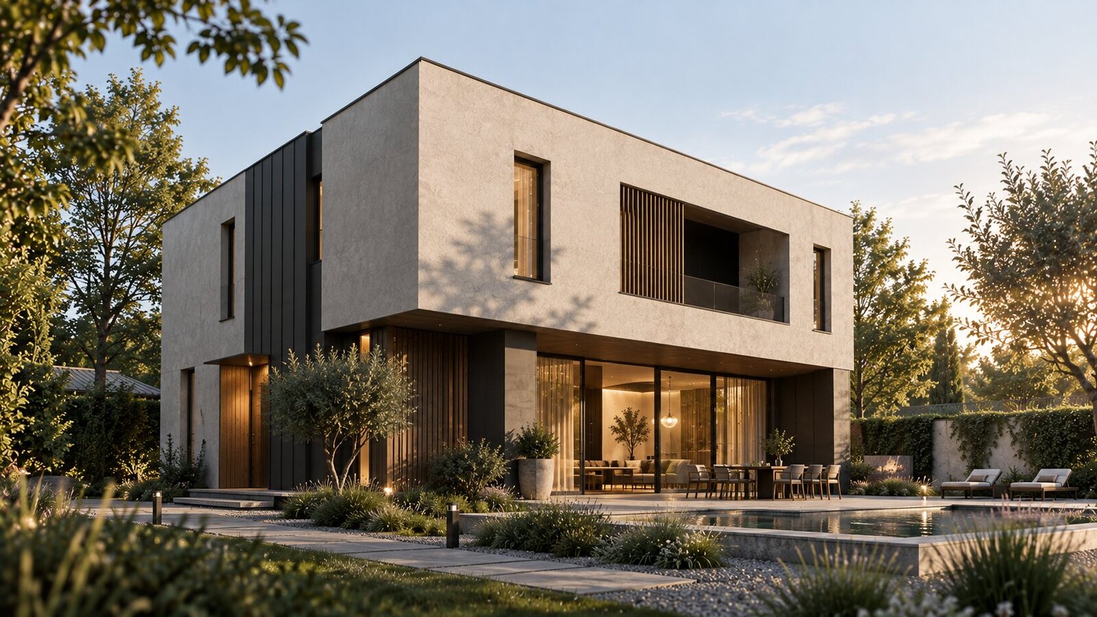 Energy-efficient windows in a modern house