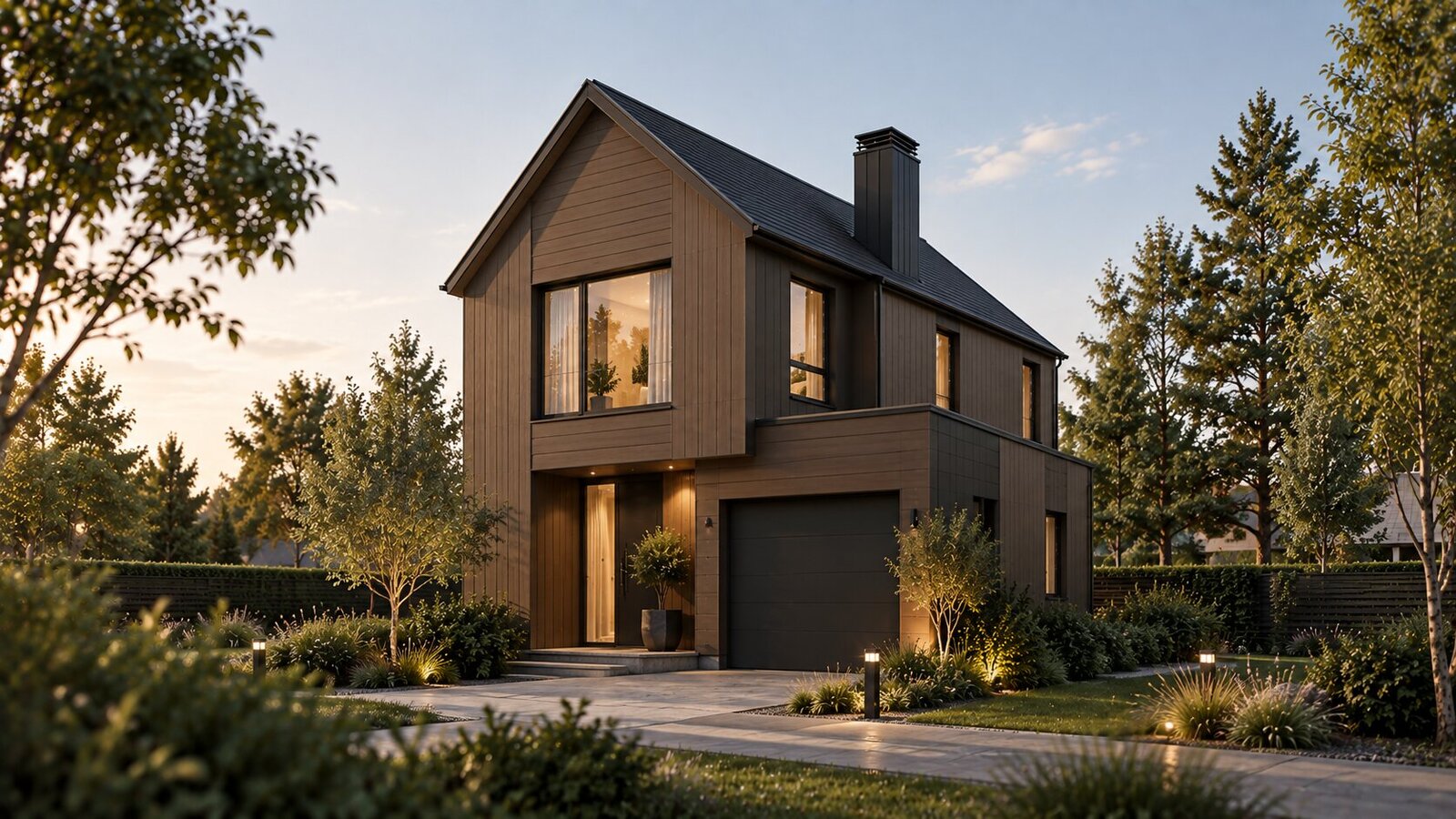 Frame construction of an energy-efficient house