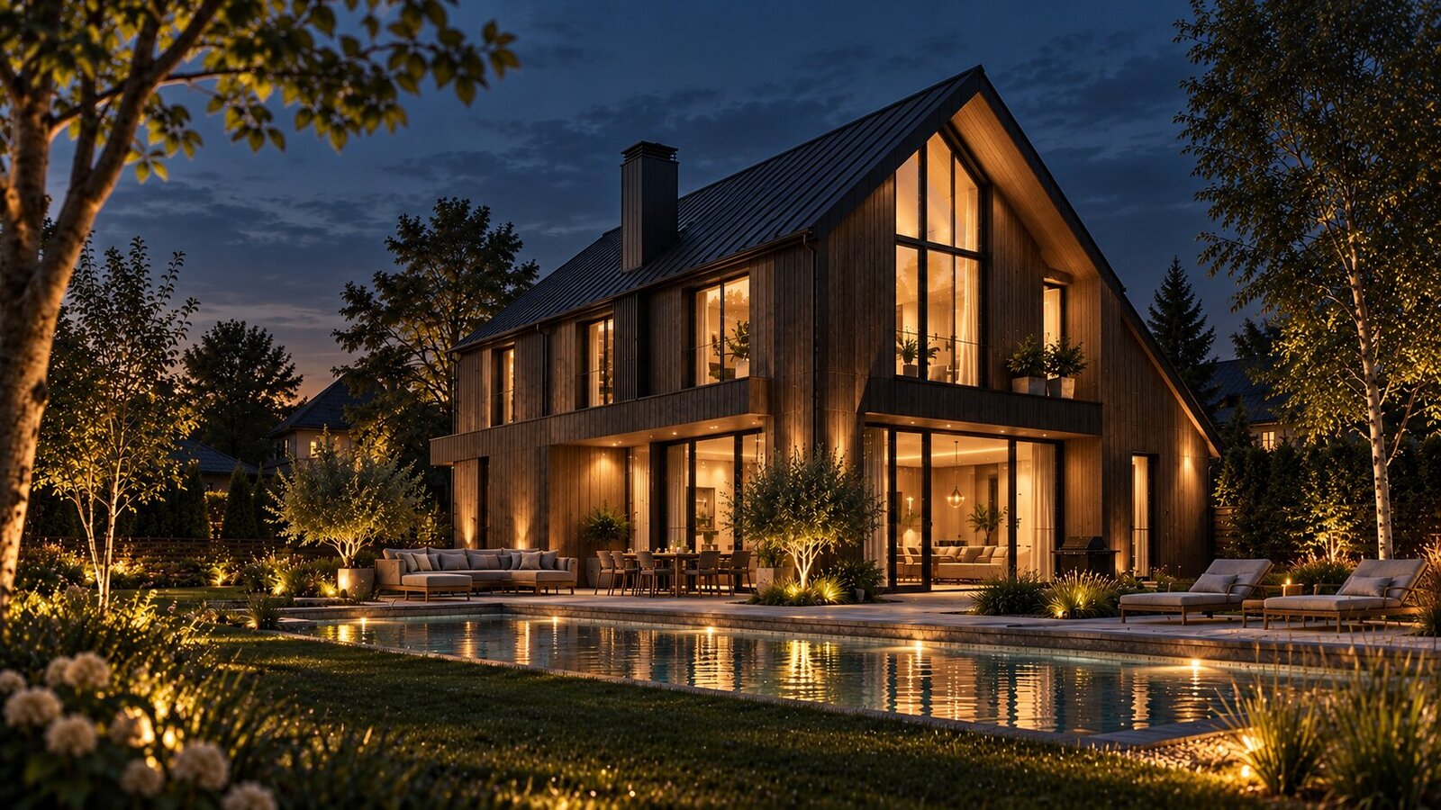 Finished modern frame house