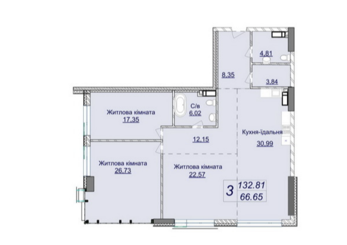 Apartment layout plan, Novopecherski Lypky